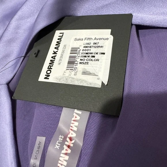 $325 NORMA KAMALI
Women's Bias-cut Satin Halter Gown In Lilac size Xl - Picture 8 of 8
